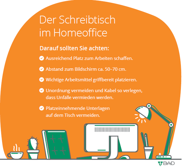 Der Schreibtisch im Homeoffice. Worauf Sie achten sollten.