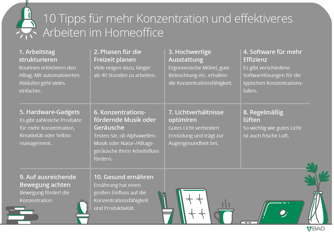 10 Tipps für mehr Konzentration und effektiveres Arbeiten im Homeoffice