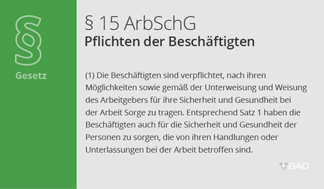  §15 Arbeitsschutzgesetz: Pflichten der Beschäftigten