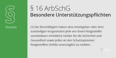 Paragraph 16: Besondere Unterstützungspflichten